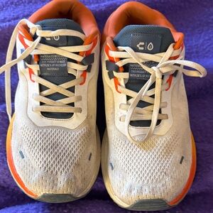 Men's White and Orange Athletic Shoes